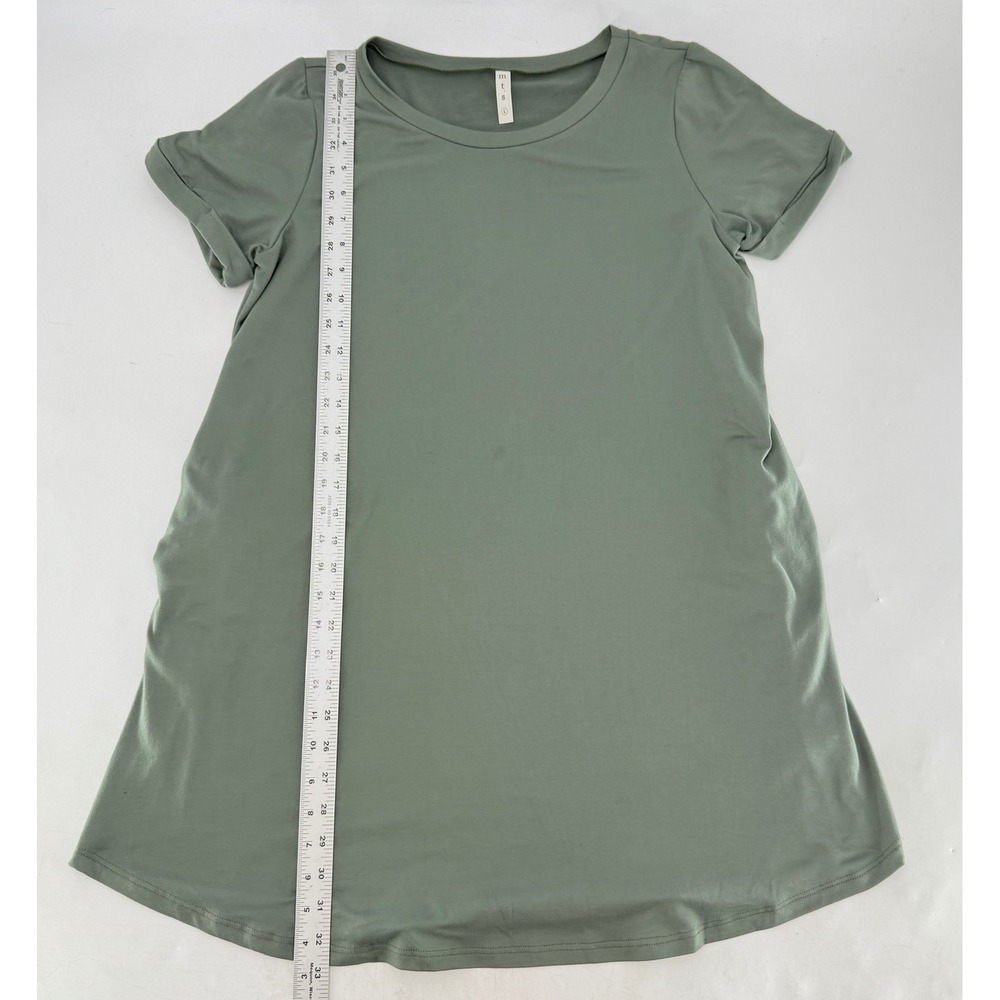 MTS Women's Green T-Shirt Dress Short Sleeve Size L Stretch Comfort Simple - Picture 9 of 11